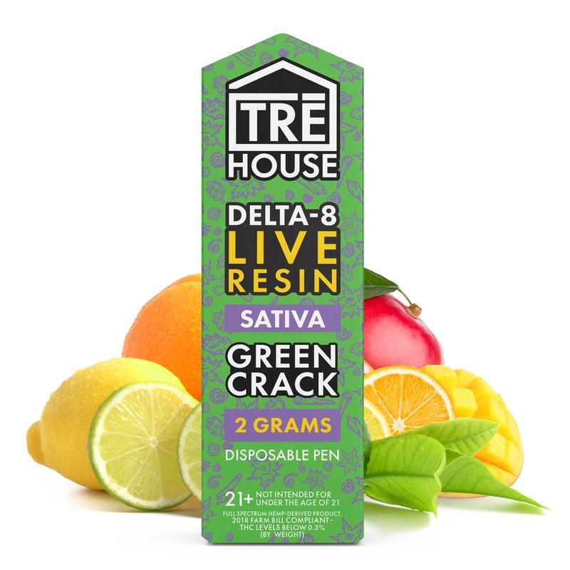 Jednorazowy waporyzator Live Resin Delta 8 – Green Crack