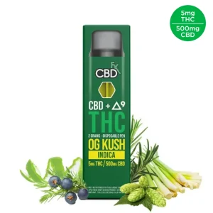 OG Kush THC Vape Pen: 5mg THC + 500mg CBD