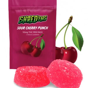 SHRED 'EMS Sour Cherry Punch THC Gummies